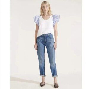 Veronica Beard Benzi Mid Rise Boyfriend Jeans in Beacon Ranch Size 30